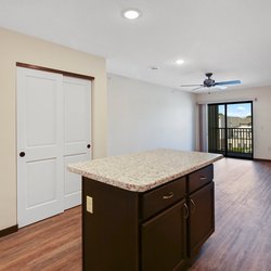 kitchen view  at Rivertown Residential Suites located in Monticello, MN